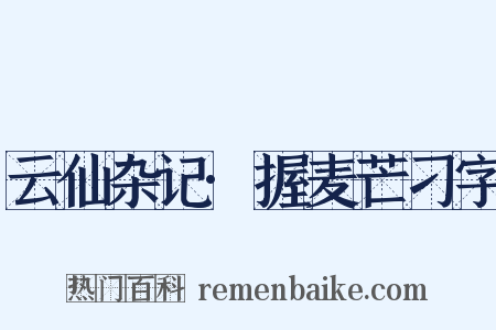 云仙杂记·握麦芒刁字是什么意思的图片